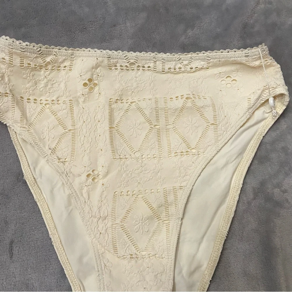 New! Frankie’s Bikinis Jenna High Waist Bikini Bottom in Angel Dust 10748